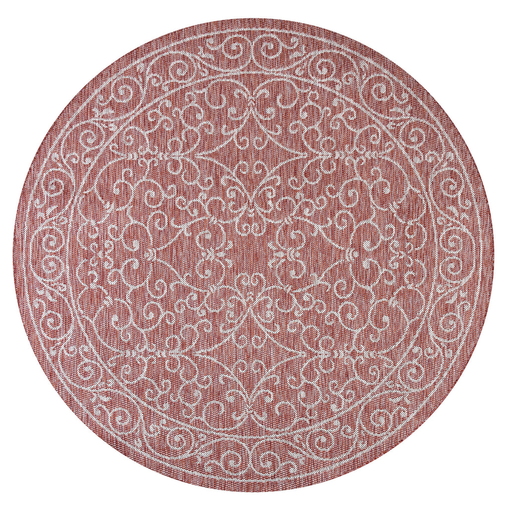 Charleston Vintage Filigree Textured Weave Indoor/Outdoor Area Rug