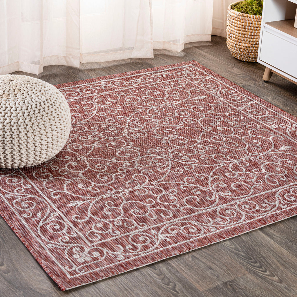 Charleston Vintage Filigree Textured Weave Indoor/Outdoor Area Rug