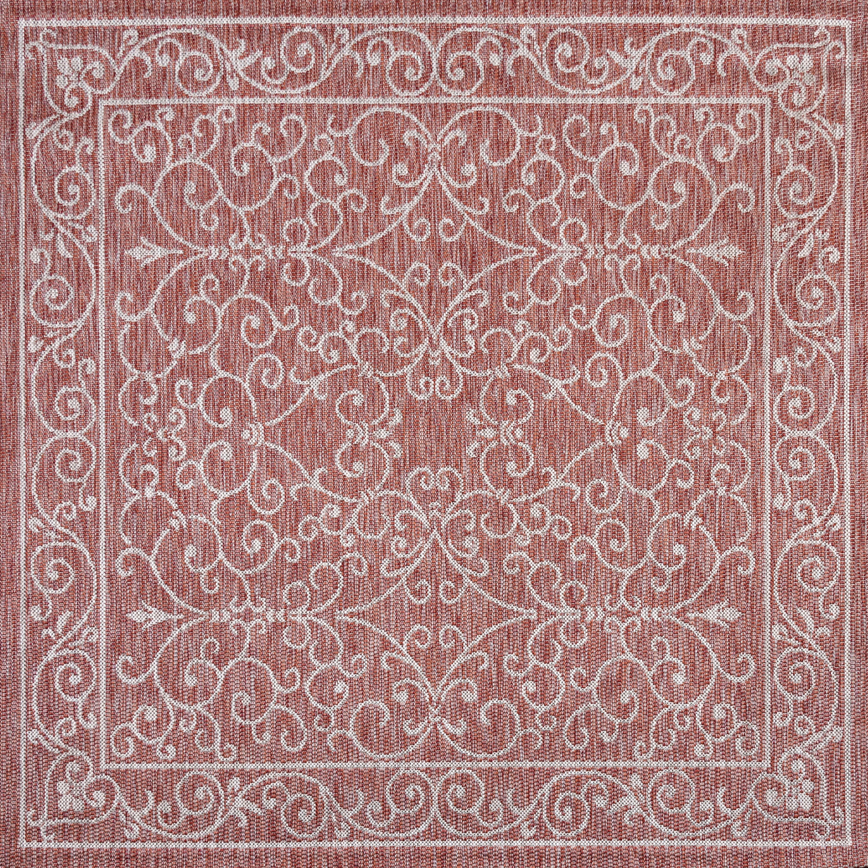 Charleston Vintage Filigree Textured Weave Indoor/Outdoor Area Rug