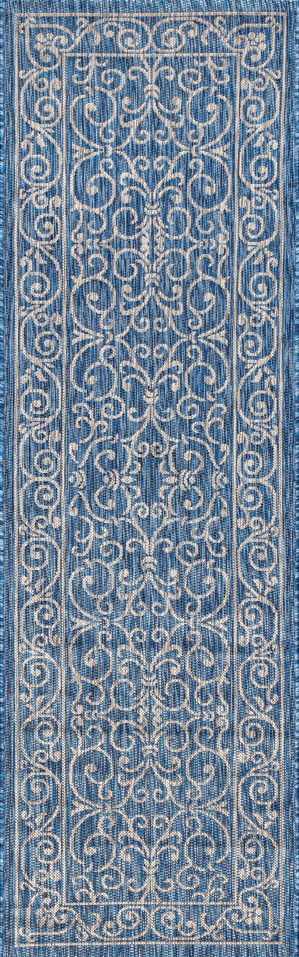 Charleston Vintage Filigree Textured Weave Indoor/Outdoor Area Rug