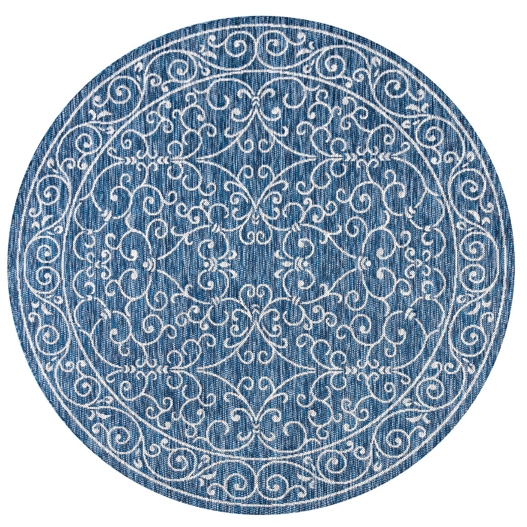Charleston Vintage Filigree Textured Weave Indoor/Outdoor Area Rug