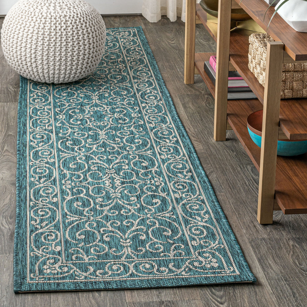 Charleston Vintage Filigree Textured Weave Indoor/Outdoor Area Rug