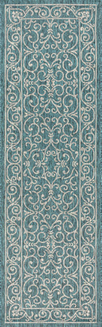Charleston Vintage Filigree Textured Weave Indoor/Outdoor Area Rug