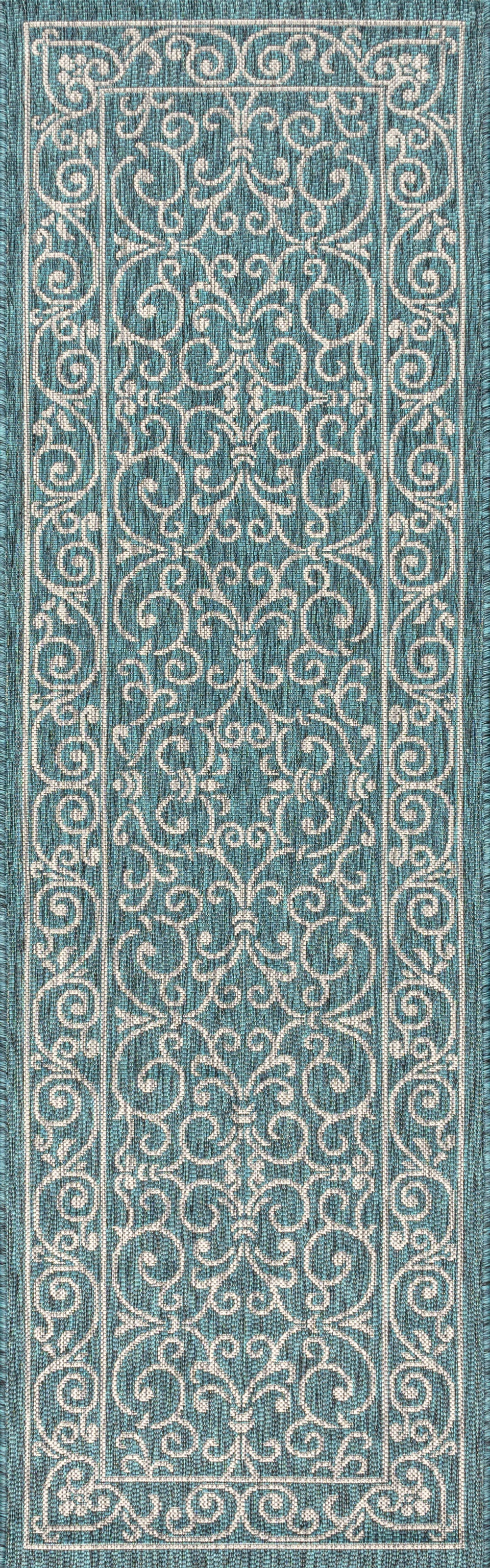 Charleston Vintage Filigree Textured Weave Indoor/Outdoor Area Rug