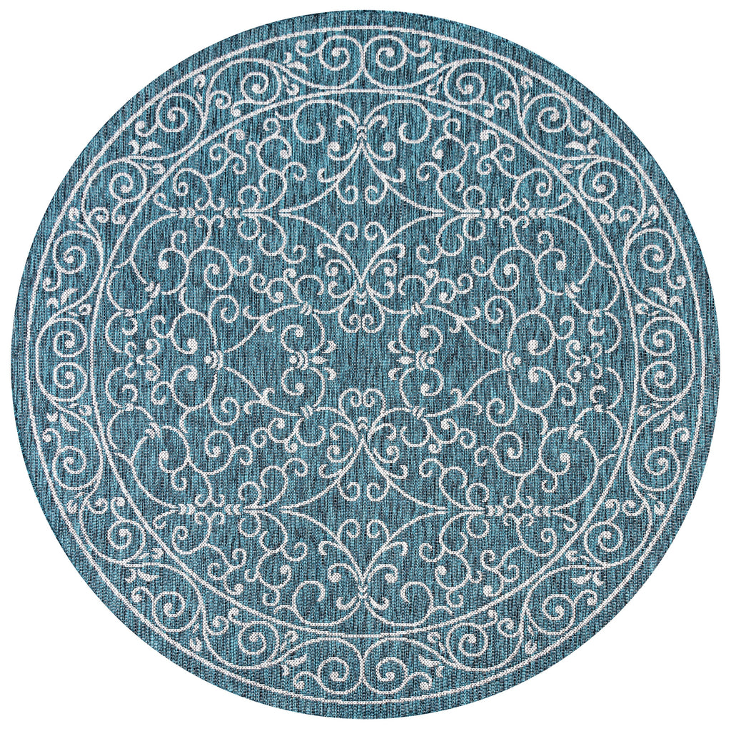 Charleston Vintage Filigree Textured Weave Indoor/Outdoor Area Rug