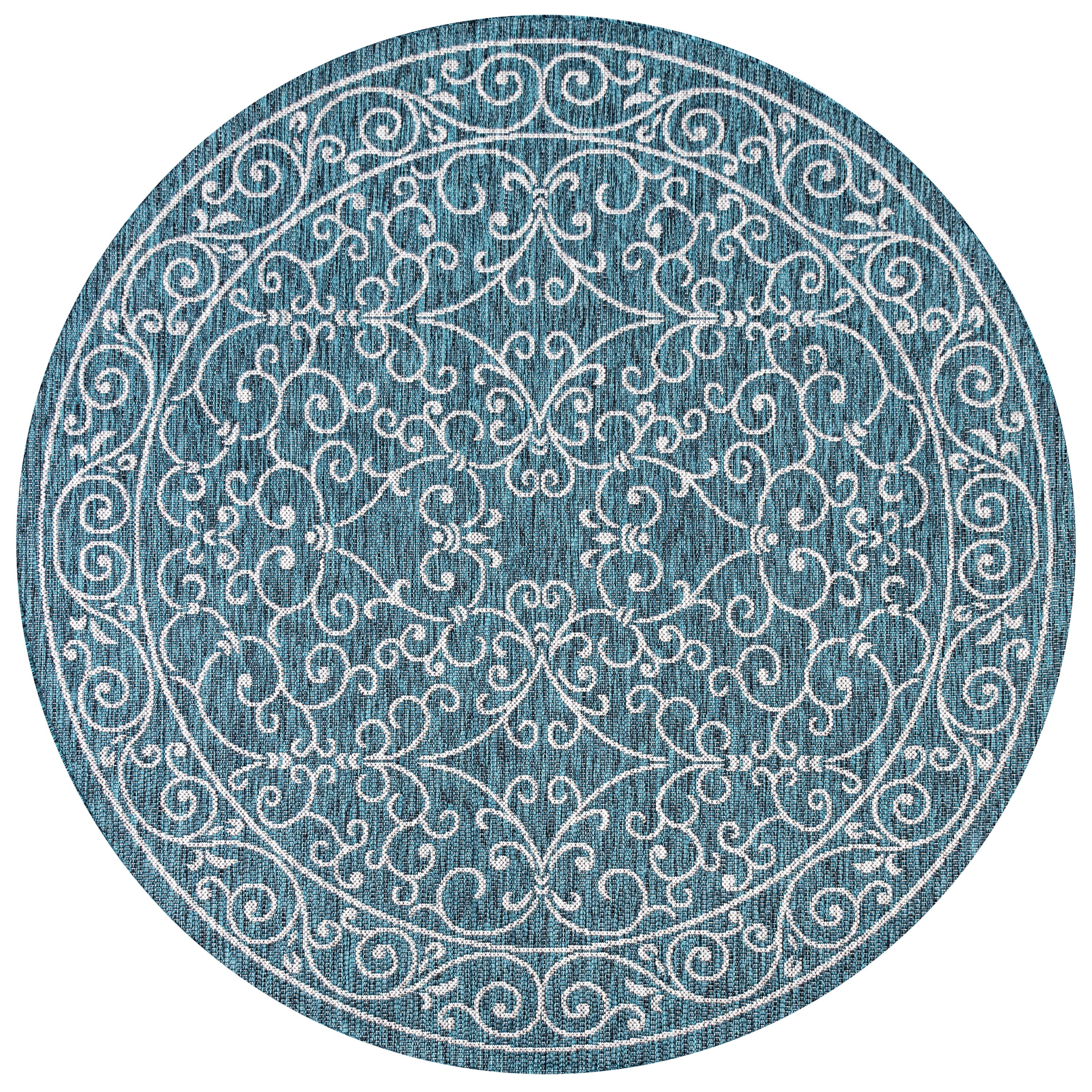 Charleston Vintage Filigree Textured Weave Indoor/Outdoor Area Rug