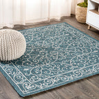 Charleston Vintage Filigree Textured Weave Indoor/Outdoor Area Rug