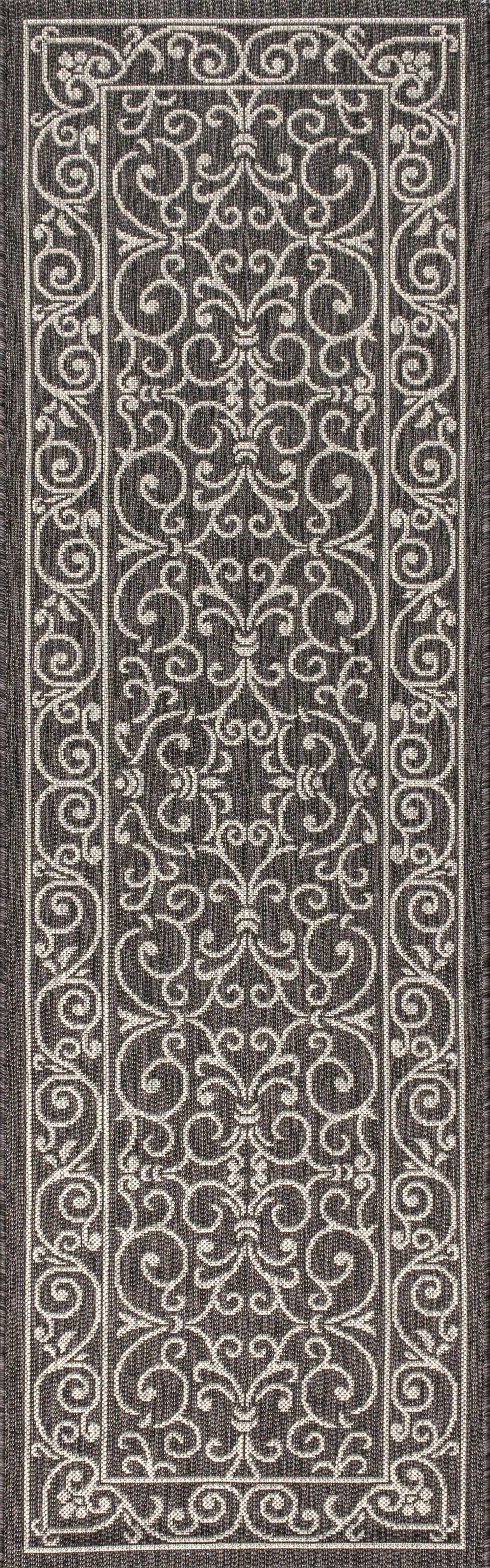 Charleston Vintage Filigree Textured Weave Indoor/Outdoor Area Rug