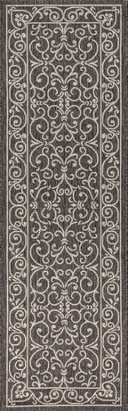 Charleston Vintage Filigree Textured Weave Indoor/Outdoor Area Rug