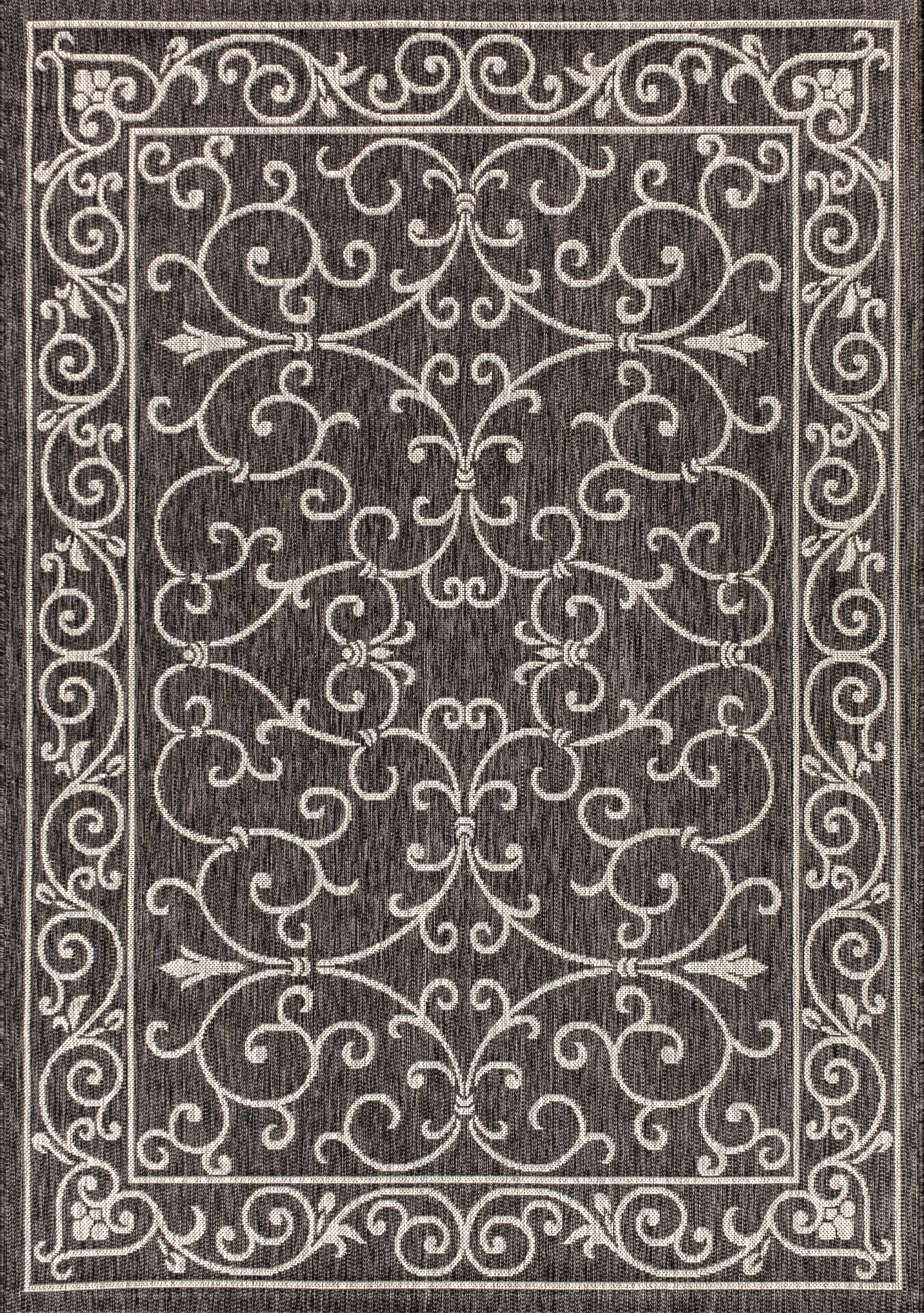 Charleston Vintage Filigree Textured Weave Indoor/Outdoor Area Rug