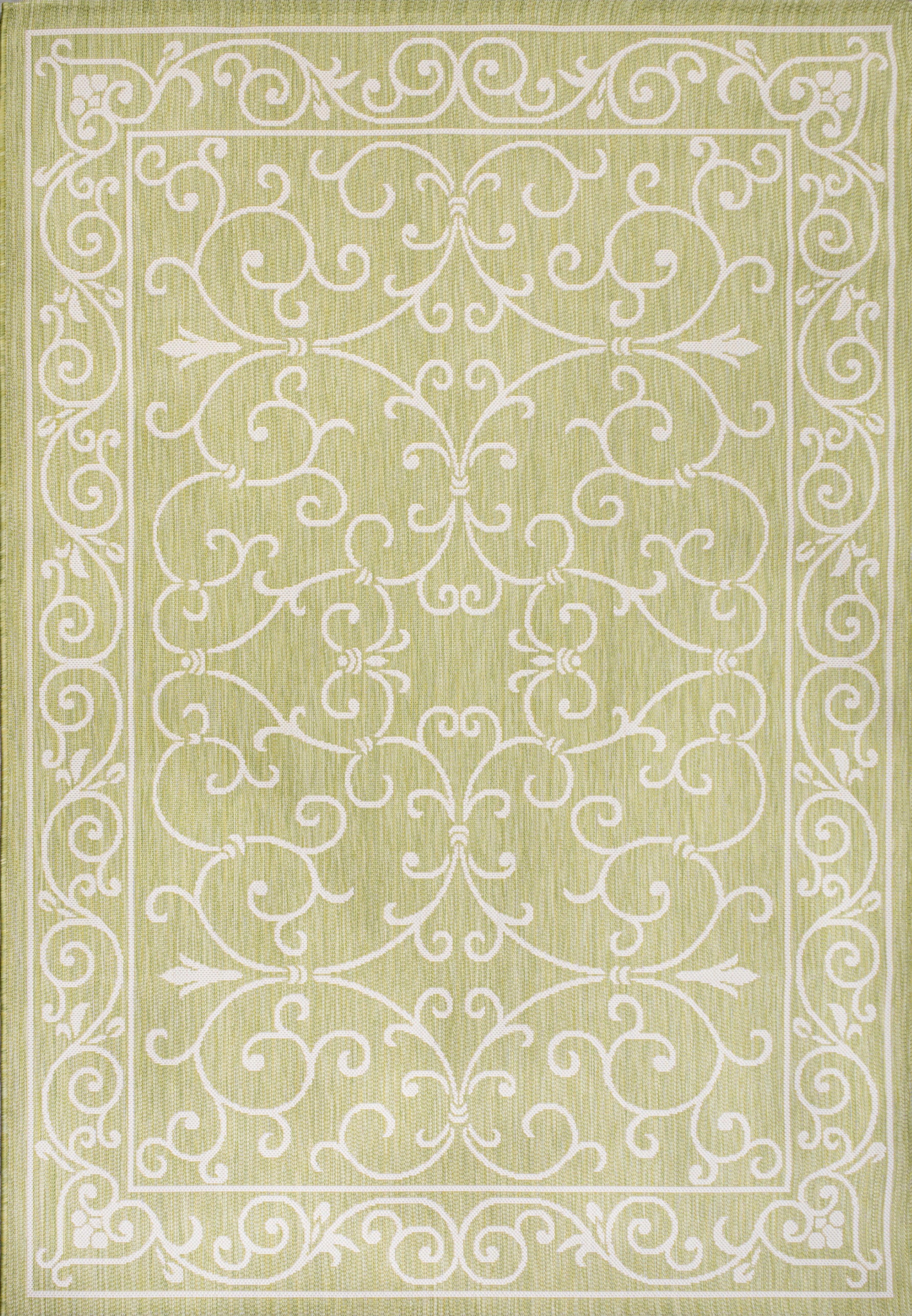 Charleston Vintage Filigree Textured Weave Indoor/Outdoor Area Rug