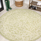 Charleston Vintage Filigree Textured Weave Indoor/Outdoor Area Rug