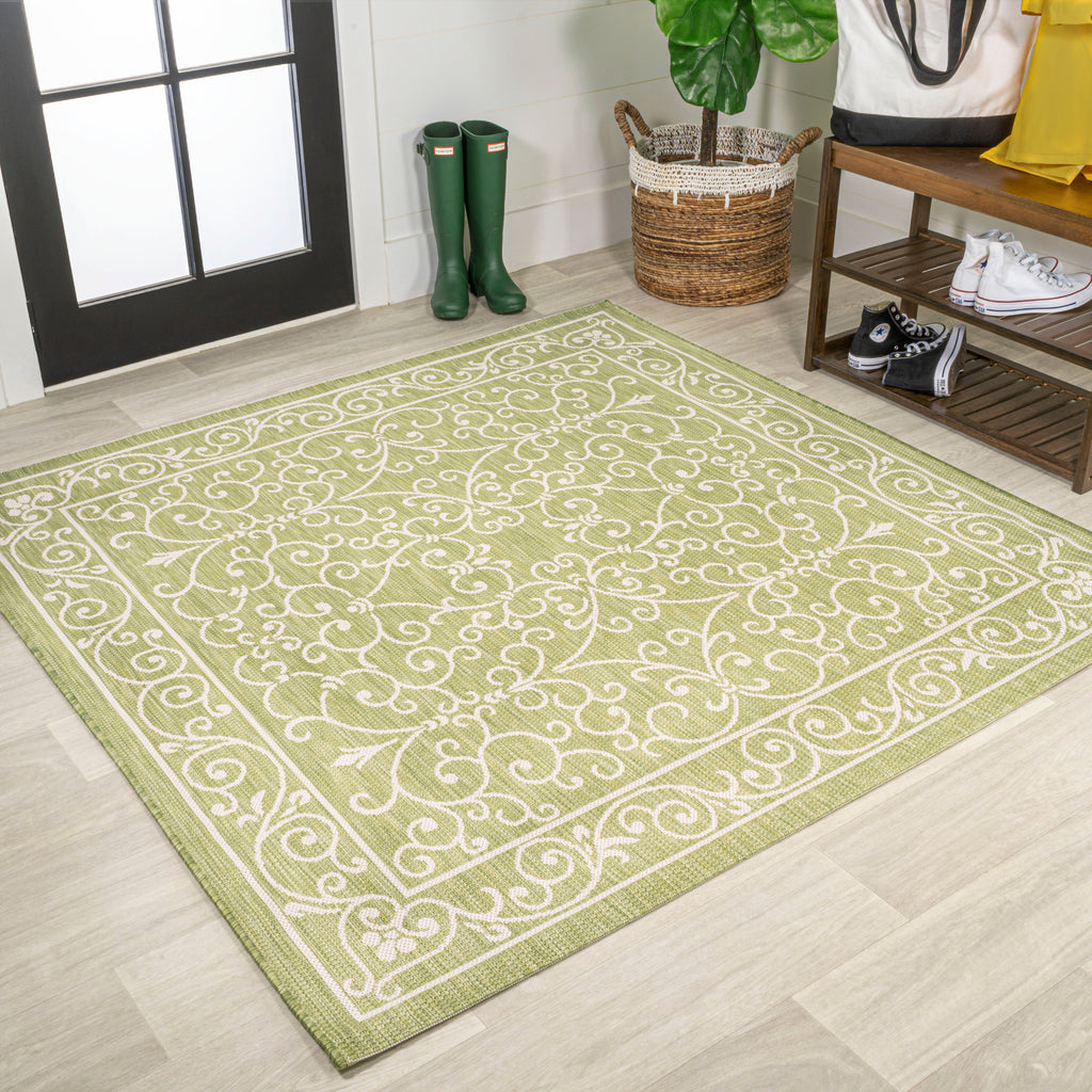 Charleston Vintage Filigree Textured Weave Indoor/Outdoor Area Rug