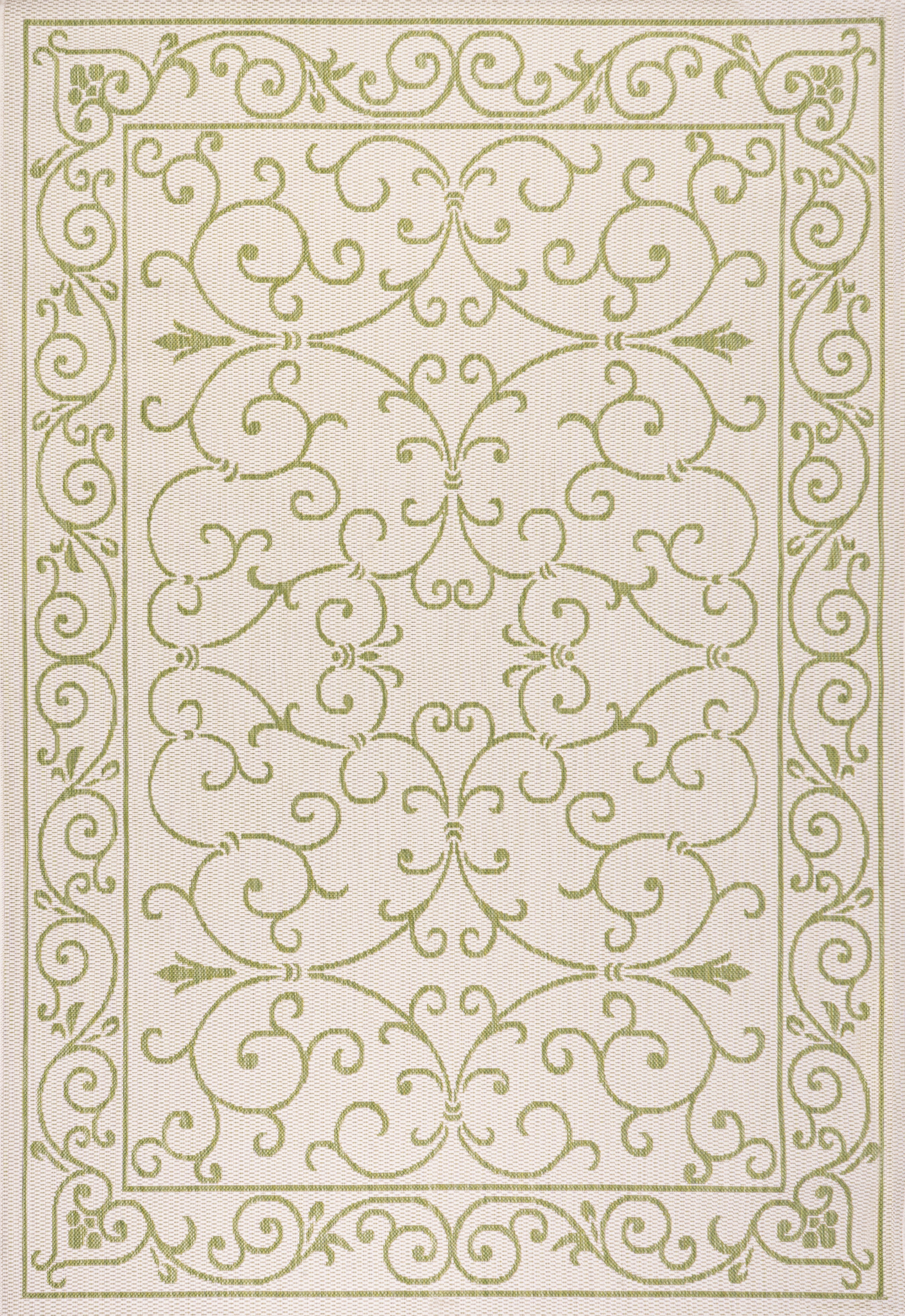 Charleston Vintage Filigree Textured Weave Indoor/Outdoor Area Rug