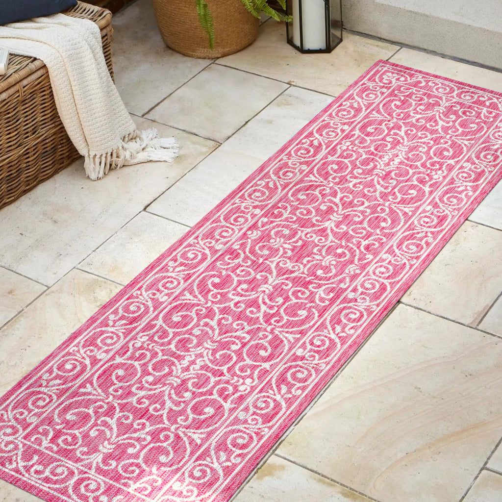 Charleston Vintage Filigree Textured Weave Indoor/Outdoor Area Rug