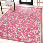 Charleston Vintage Filigree Textured Weave Indoor/Outdoor Area Rug