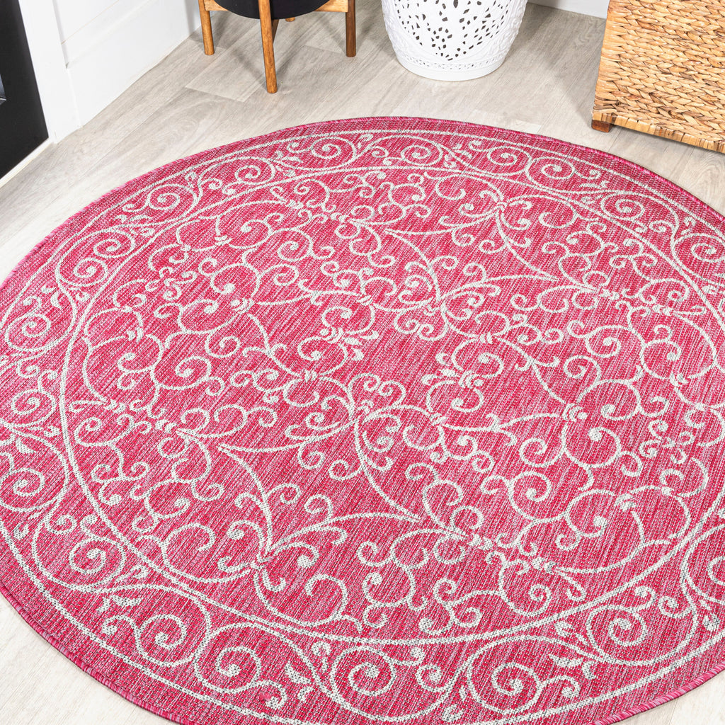 Charleston Vintage Filigree Textured Weave Indoor/Outdoor Area Rug