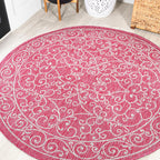 Charleston Vintage Filigree Textured Weave Indoor/Outdoor Area Rug