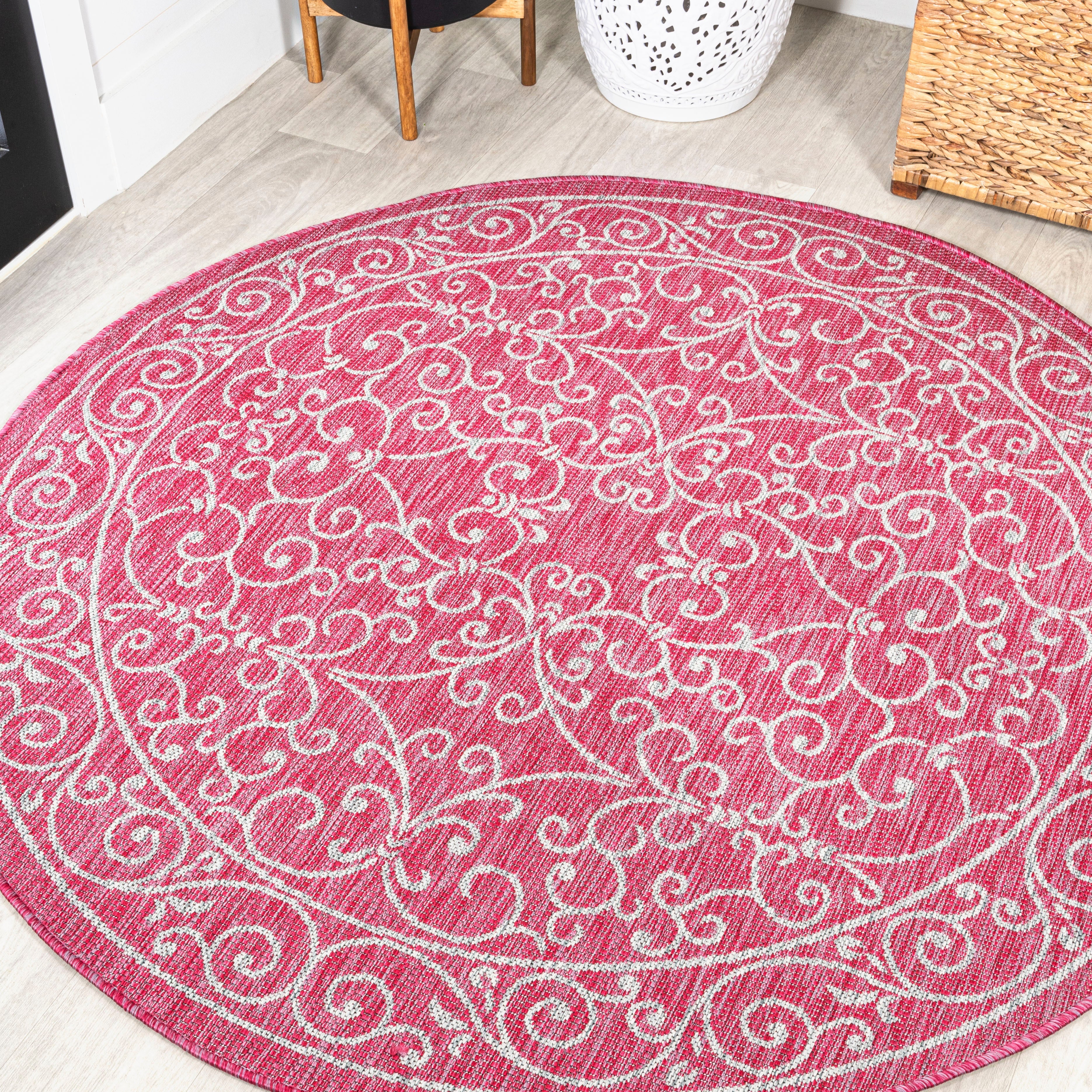 Charleston Vintage Filigree Textured Weave Indoor/Outdoor Area Rug