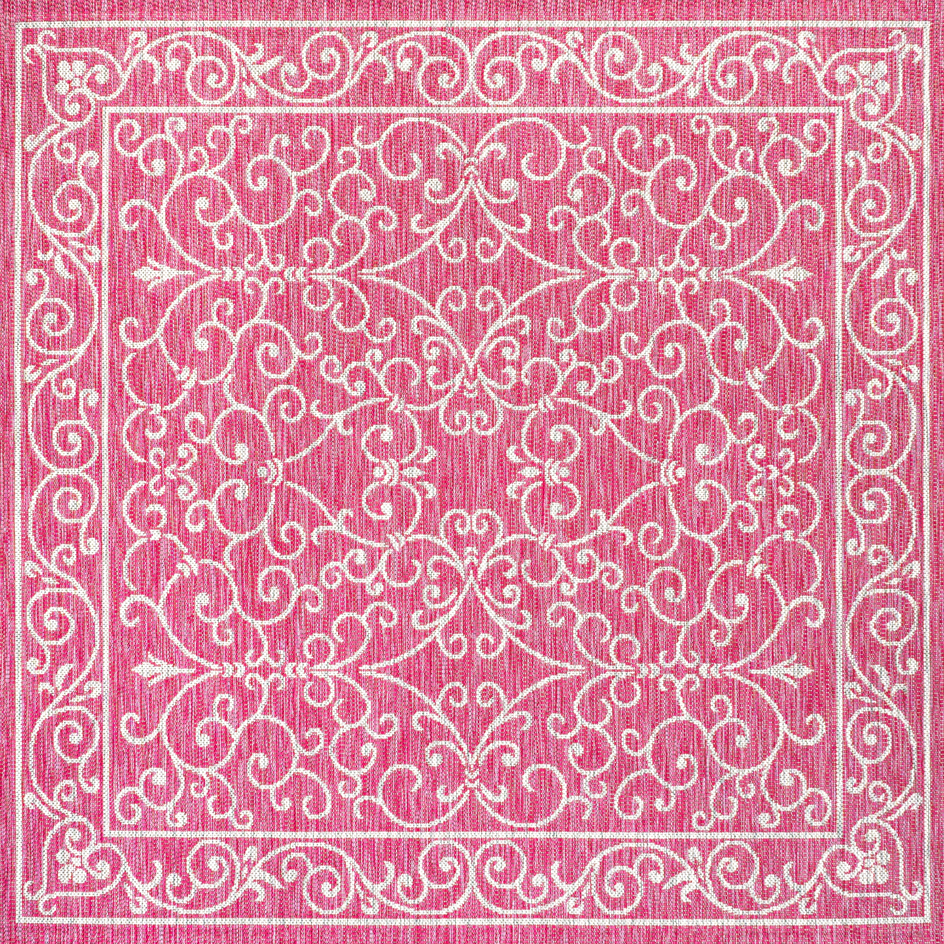 Charleston Vintage Filigree Textured Weave Indoor/Outdoor Area Rug