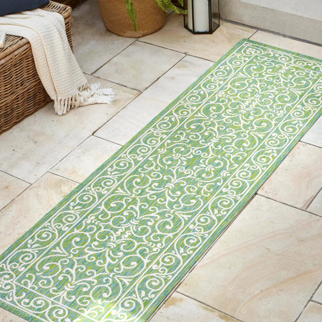 Charleston Vintage Filigree Textured Weave Indoor/Outdoor Area Rug