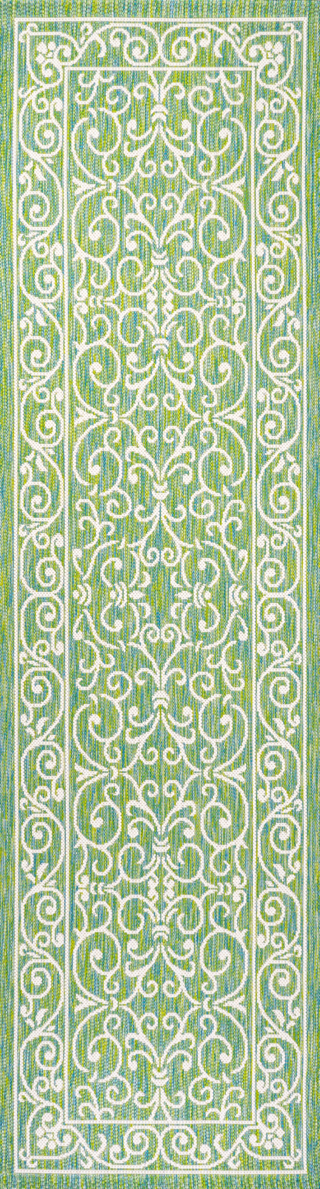 Charleston Vintage Filigree Textured Weave Indoor/Outdoor Area Rug