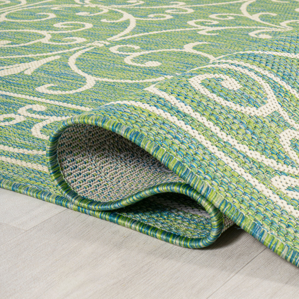 Charleston Vintage Filigree Textured Weave Indoor/Outdoor Area Rug