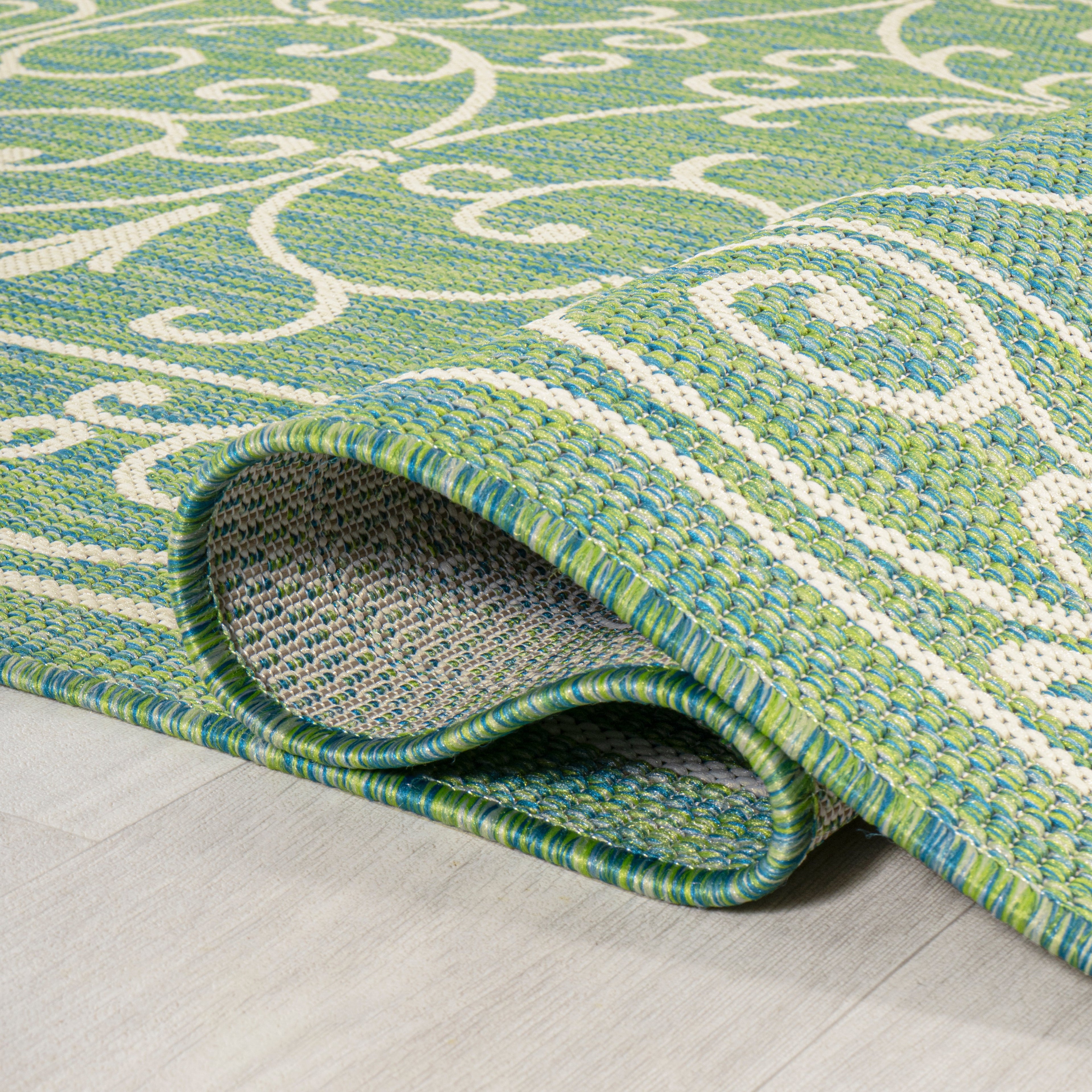 Charleston Vintage Filigree Textured Weave Indoor/Outdoor Area Rug
