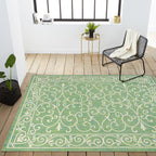 Charleston Vintage Filigree Textured Weave Indoor/Outdoor Area Rug