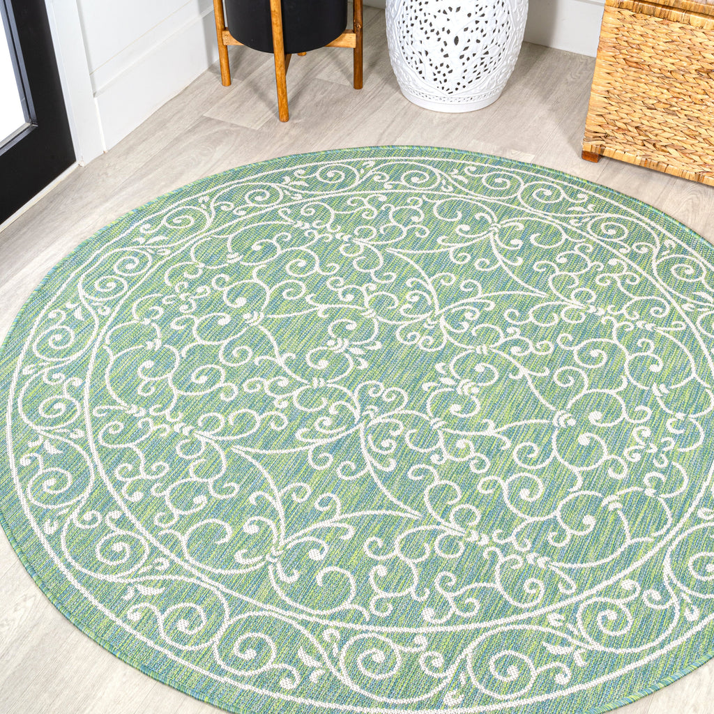 Charleston Vintage Filigree Textured Weave Indoor/Outdoor Area Rug