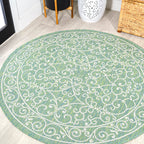 Charleston Vintage Filigree Textured Weave Indoor/Outdoor Area Rug