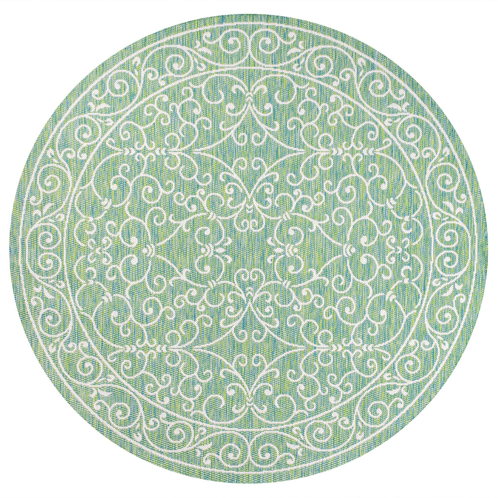 Charleston Vintage Filigree Textured Weave Indoor/Outdoor Area Rug