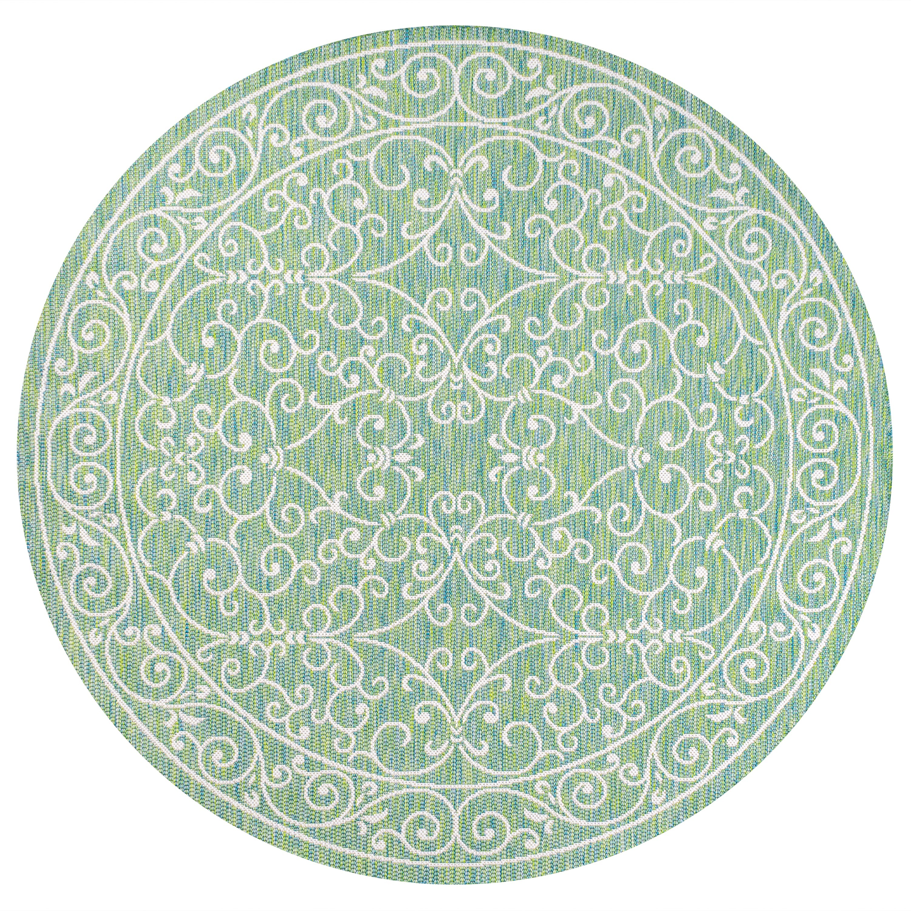 Charleston Vintage Filigree Textured Weave Indoor/Outdoor Area Rug