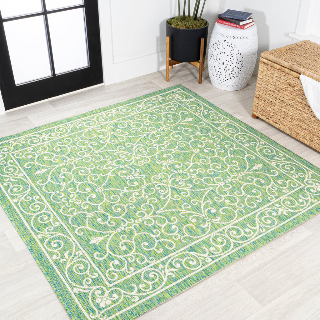 Charleston Vintage Filigree Textured Weave Indoor/Outdoor Area Rug