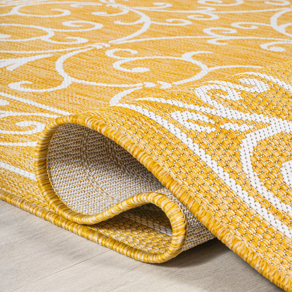 Charleston Vintage Filigree Textured Weave Indoor/Outdoor Area Rug