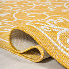 Charleston Vintage Filigree Textured Weave Indoor/Outdoor Area Rug