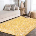 Charleston Vintage Filigree Textured Weave Indoor/Outdoor Area Rug