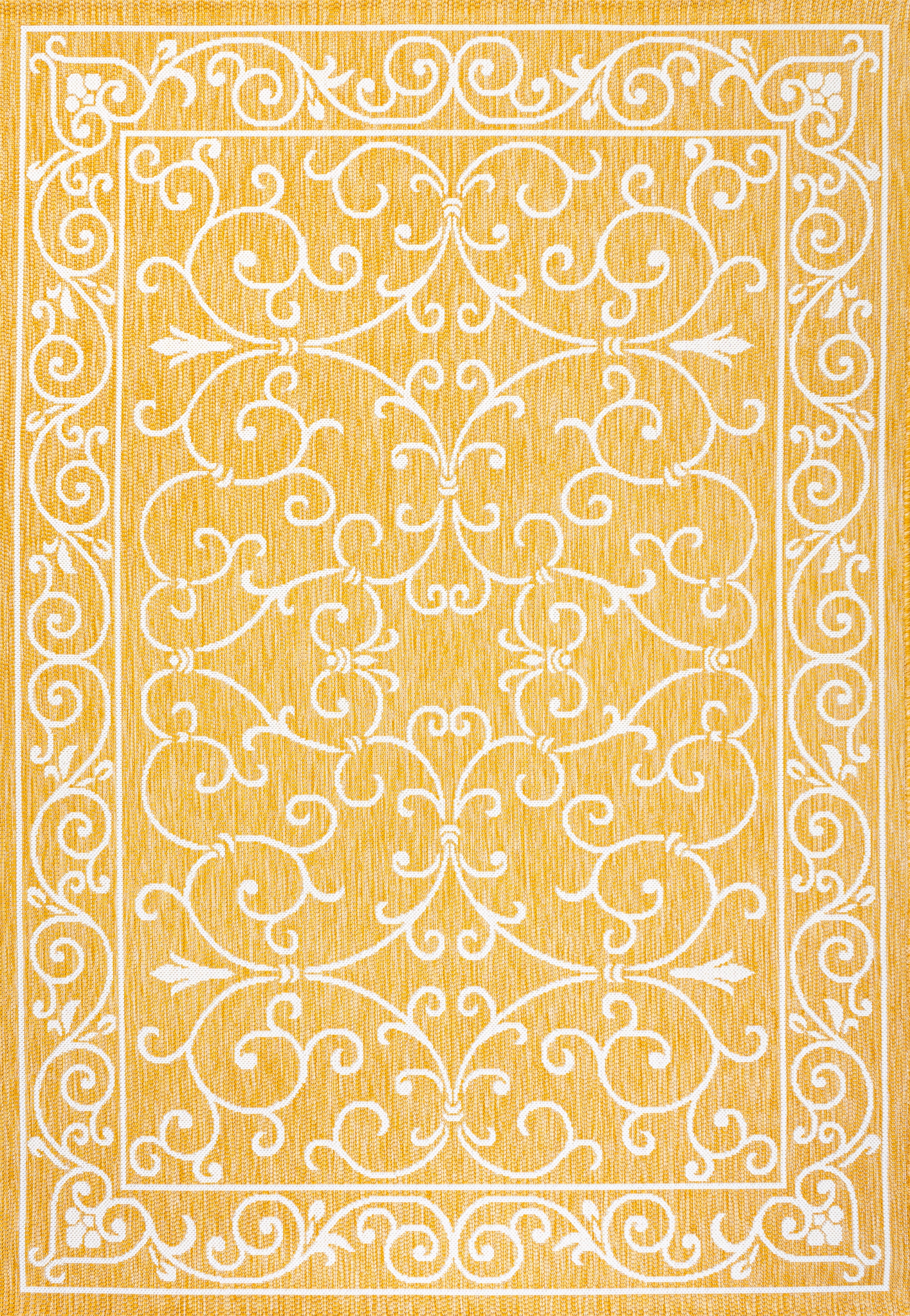 Charleston Vintage Filigree Textured Weave Indoor/Outdoor Area Rug