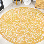Charleston Vintage Filigree Textured Weave Indoor/Outdoor Area Rug