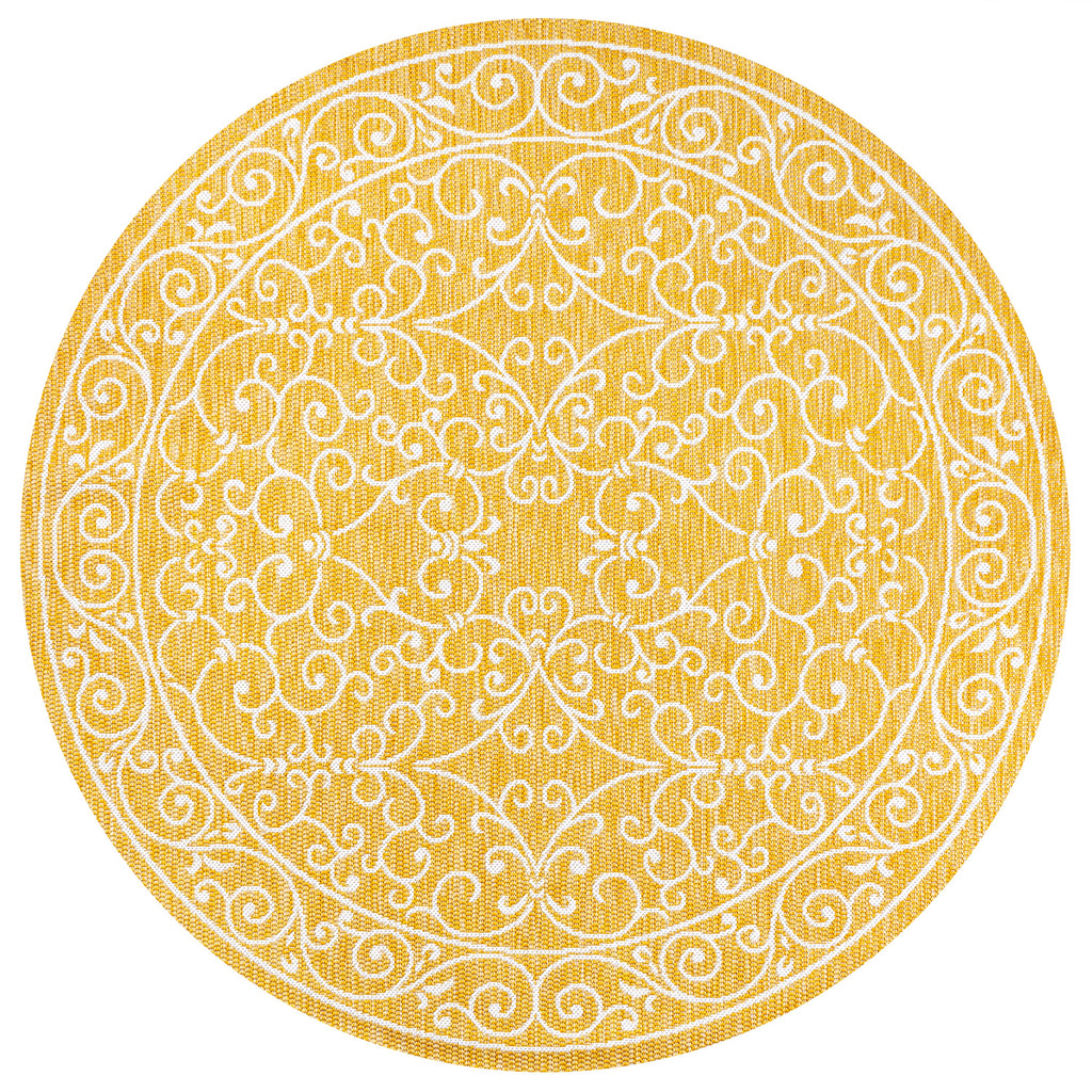 Charleston Vintage Filigree Textured Weave Indoor/Outdoor Area Rug