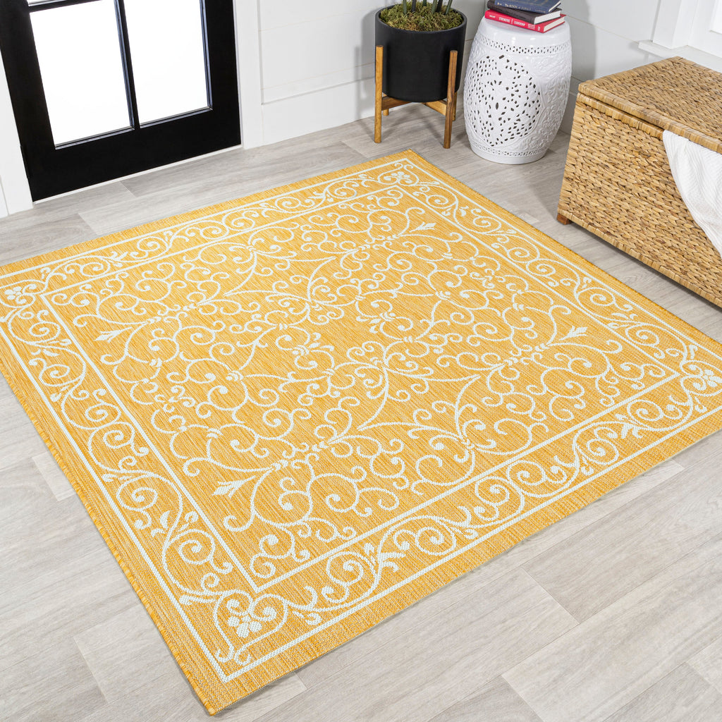 Charleston Vintage Filigree Textured Weave Indoor/Outdoor Area Rug