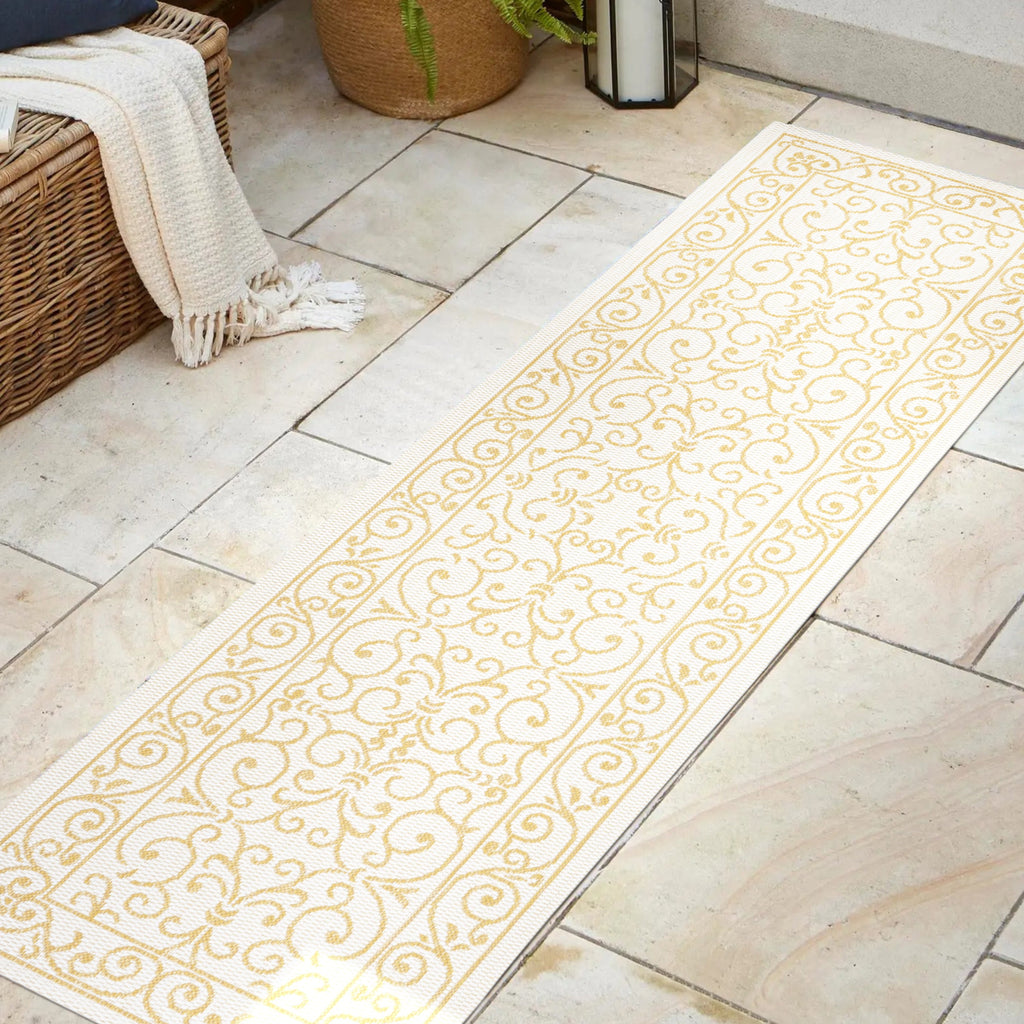 Charleston Vintage Filigree Textured Weave Indoor/Outdoor Area Rug