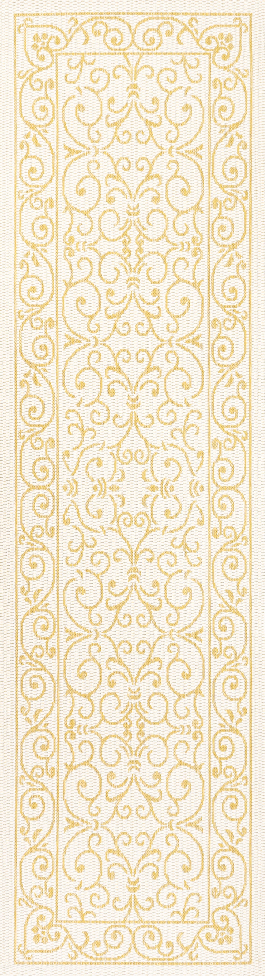 Charleston Vintage Filigree Textured Weave Indoor/Outdoor Area Rug
