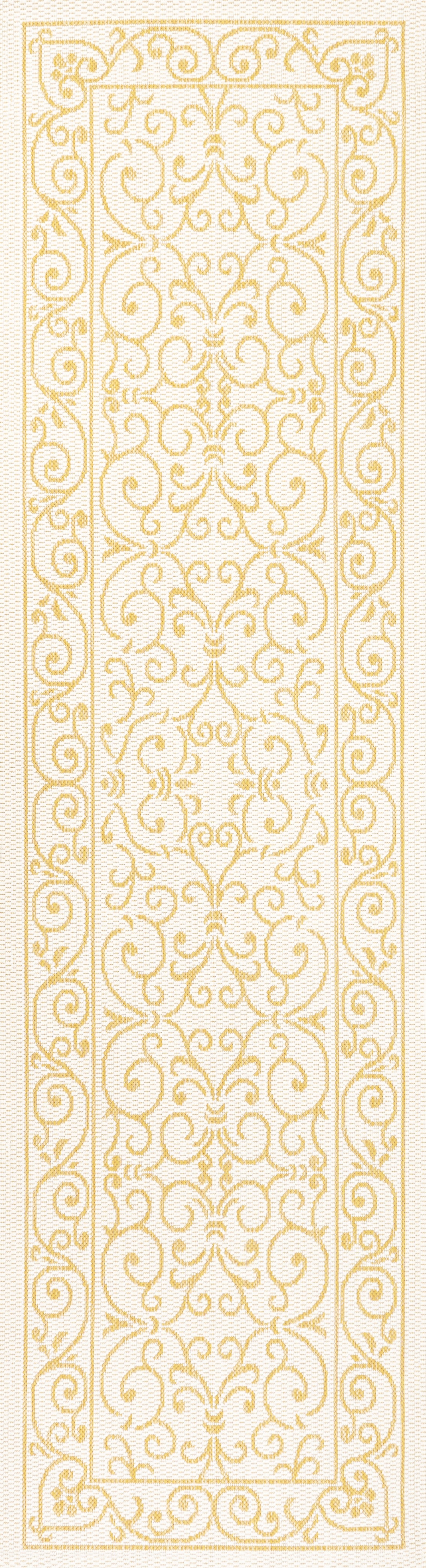 Charleston Vintage Filigree Textured Weave Indoor/Outdoor Area Rug