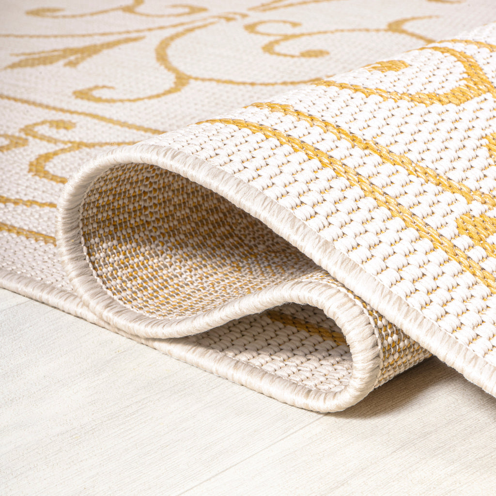 Charleston Vintage Filigree Textured Weave Indoor/Outdoor Area Rug