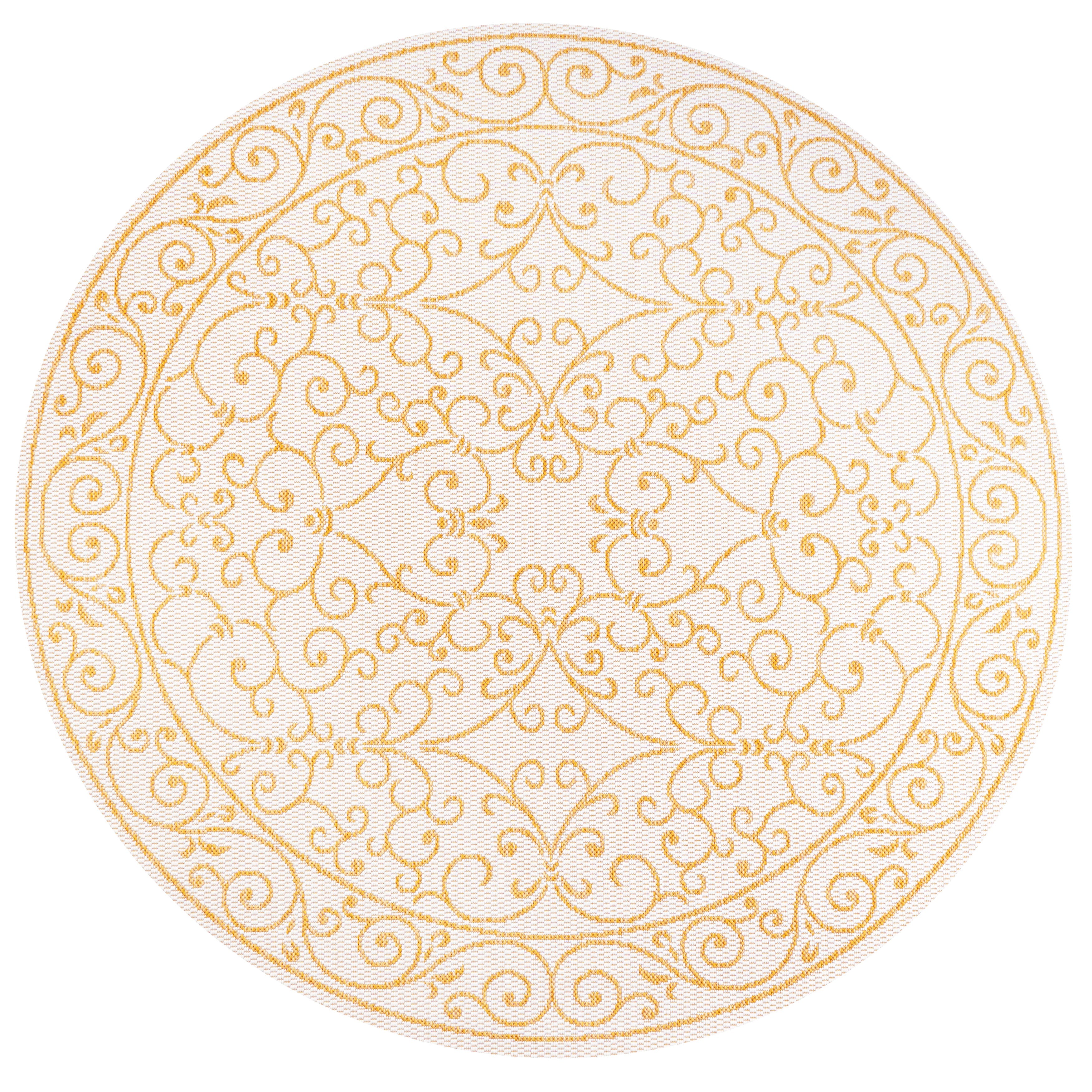 Charleston Vintage Filigree Textured Weave Indoor/Outdoor Area Rug