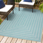 Chevron Modern Concentric Squares Indoor/Outdoor Area Rug