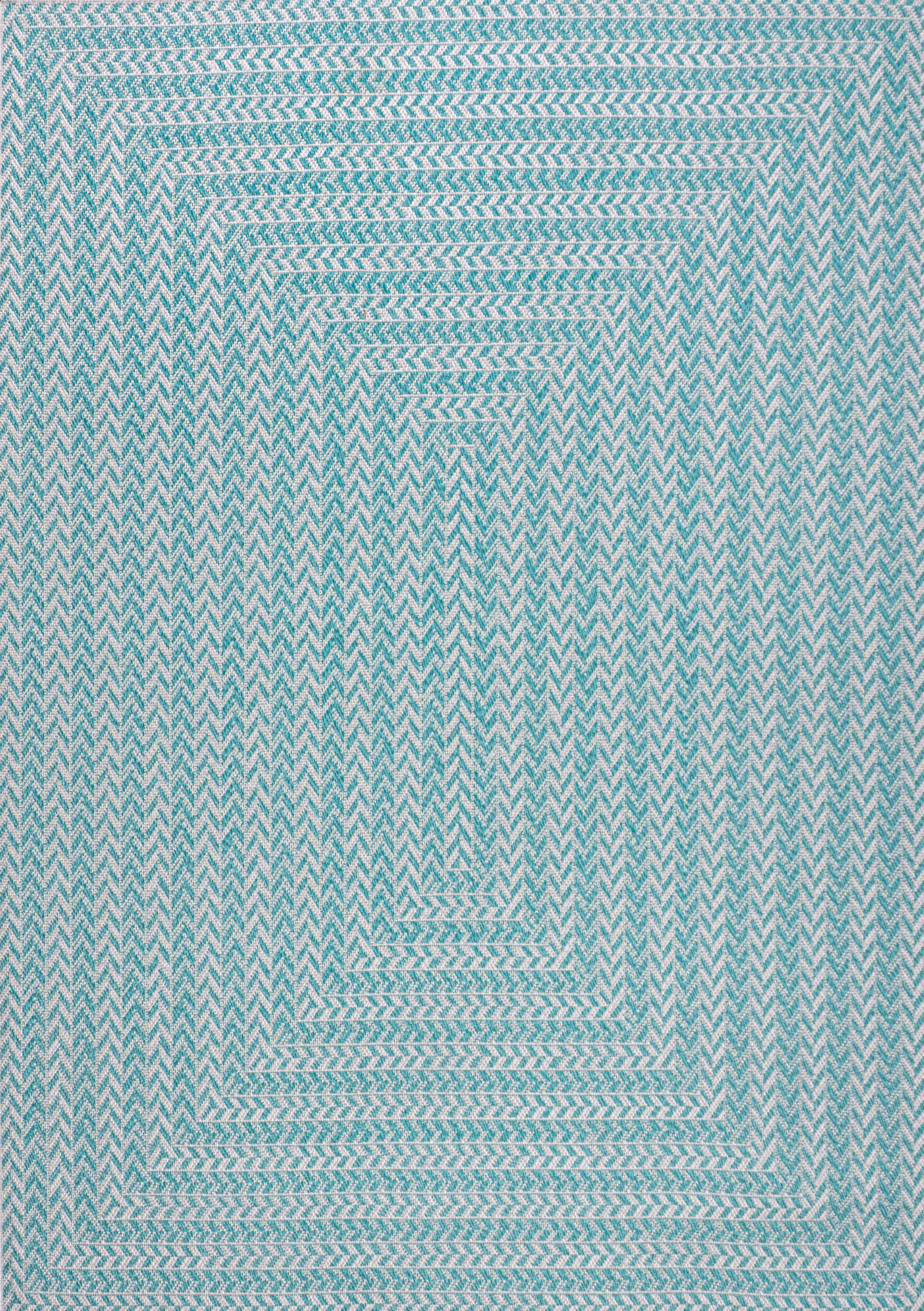 Chevron Modern Concentric Squares Indoor/Outdoor Area Rug