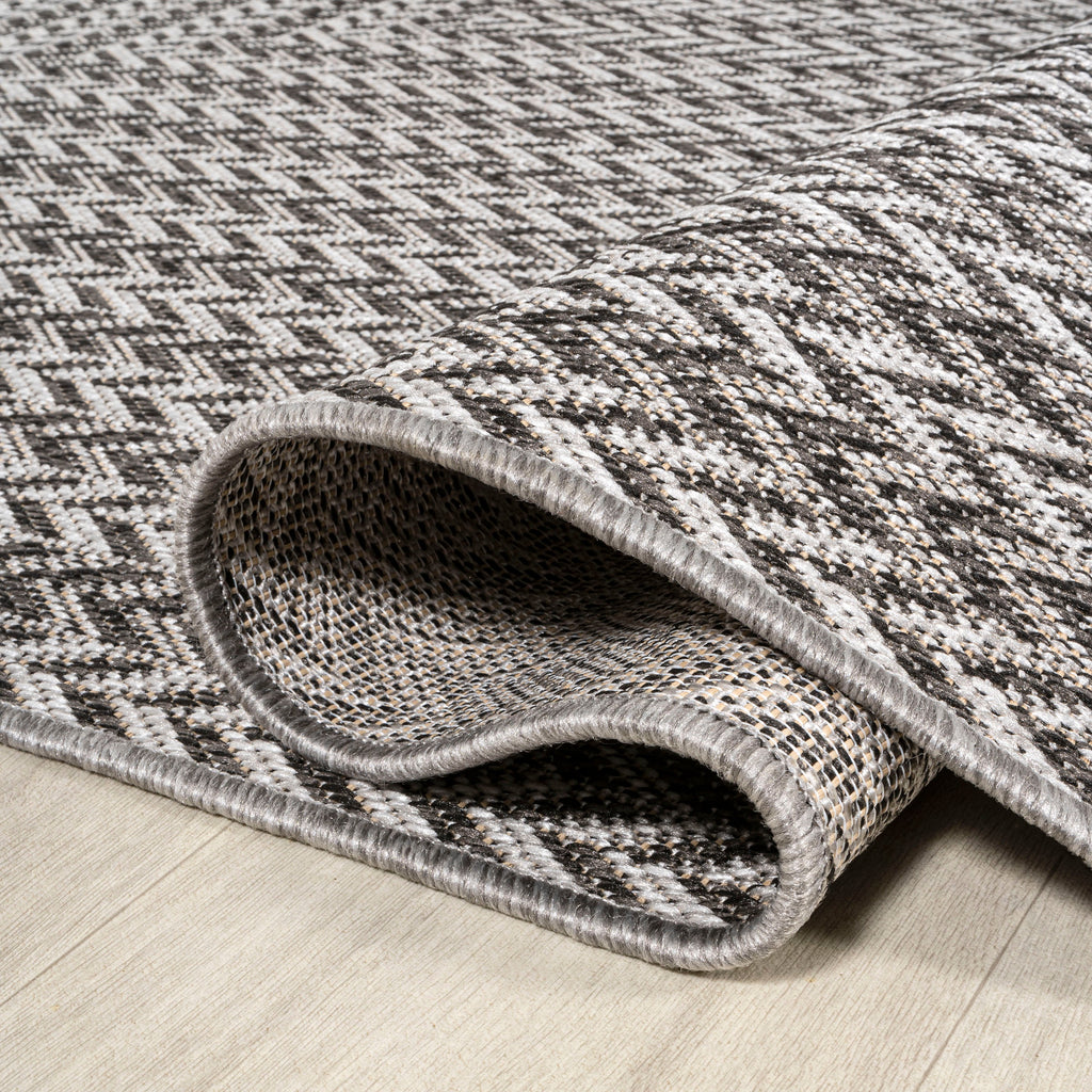 Chevron Modern Concentric Squares Indoor/Outdoor Area Rug