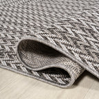 Chevron Modern Concentric Squares Indoor/Outdoor Area Rug